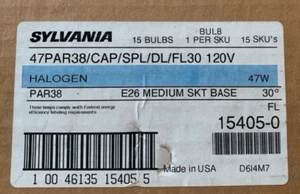 SYLVANIA 47w Halo Flood CAPSYLITE  PAR38 120V 15405 - Lot of 15 Bulbs - Picture 1 of 11