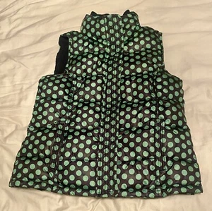 GAP KIDS Navy & Green Polka Dot Puffer Vest Jacket Outdoors Everyday Large 10 - Picture 1 of 6