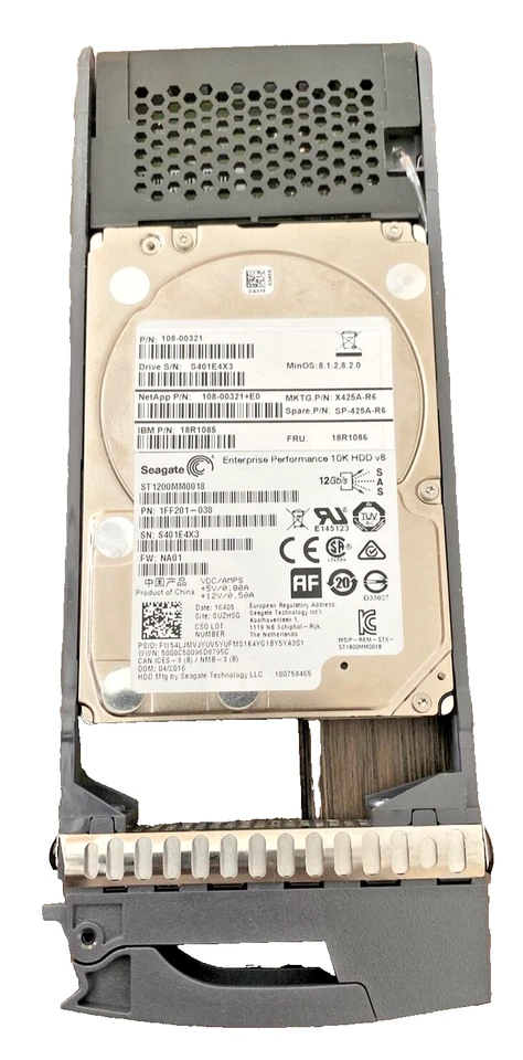 Netapp 1.2TB 10K 2.5" 6Gbs SAS Hard Drive X425A-R6 108-00321 DS2246 FAS2240 - Image 1 of 4