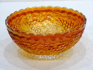 Antique IMPERIAL GRAPE & LEAVES Marigold Carnival Glass SERVING BOWL - Picture 1 of 5
