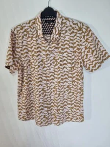 PEACOCKS Men's Short Sleeve Dress Up Casual Shirt Multi Large - Picture 1 of 11