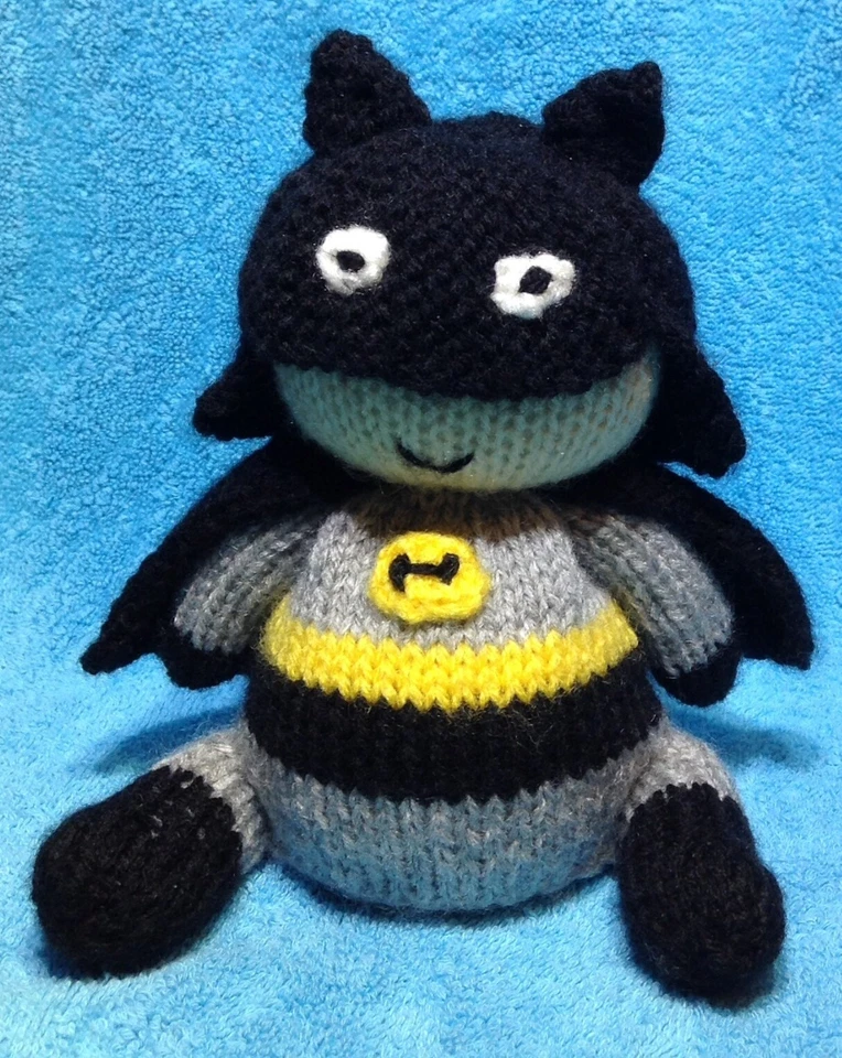KNITTING PATTERN - Batman inspired chocolate orange cover or 15 cms toy