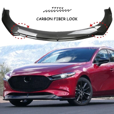 Front Bumper Lip Body Spoiler Splitter Carbon Fiber Style for MAZDA  323 6 Miata - Image 1 of 4