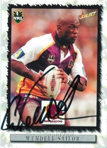 Signed 2000 BRISBANE BRONCOS NRL Premiers Card WENDELL SAILOR - Picture 1 of 1
