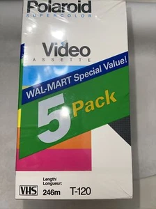 Polaroid Supercolor T-120 New Blank VHS Video Tapes Lot of 5 Videocassettes - Picture 1 of 5