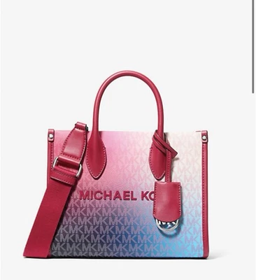 Bolso de Hombro Michael Kors Mirella S Shopper MK Ombre Frambuesa Oscura Foto 1 de 4