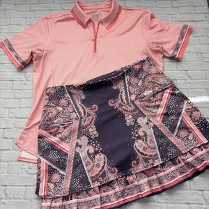 Completo Lucky In Love top gonna set 2 pezzi rosa pesca bianco donna taglia M 8-10 - Foto 1 di 18