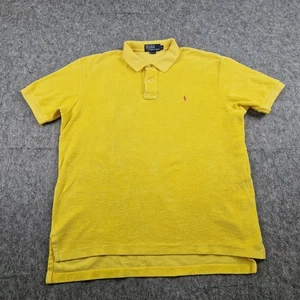Polo Ralph Lauren Shirt Mens Large Yellow Terry Resort Towelling Beach Casual - Afbeelding 1 van 12