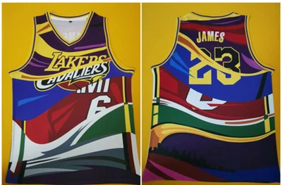 Camiseta NBA Lebron James LA Lakers Miami Heat Cavaliers #23 #6 multicolor para hombre Foto 1 de 3