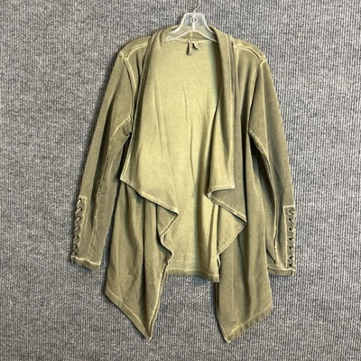 Chaqueta Cascada Cato Mujer Frente Abierto Talla Mediana Verde Mangas Con Cordones Boho Foto 1 de 4