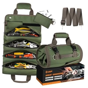 Tool Bag Roll Up, Heavy Duty Rolled Empty Tool Storage Organization, Portable - Picture 1 of 7