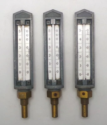 VINTAGE INDUSTRIAL THERMOMETERS BY G.H.ZEAL OF LONDON x3 - Image 1 of 4