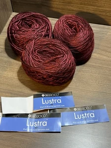 Berroco Lustra Garn ROT #3184 Wolle/Tercel 3,5 Unzen/197 Yard pro Stück 3er Set - Bild 1 von 11