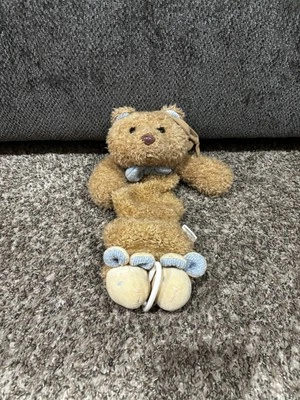 Berço musical vintage Soft Dreams ursinho de pelúcia brinquedo marrom puxar para baixo - Imagem 1 de 4