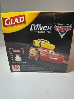 Nuevo Pixar Cars Glad Lunch Variedad Paquete Contenedores Tapas 16 piezas McQueen Foto 1 de 4