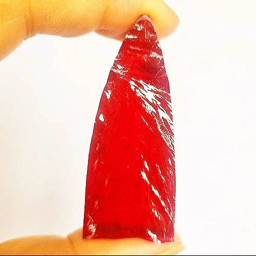 CLEAR 126 CT RED RUBY #5 CORUNDUM ROUGH LAB GROWN GEMSTONE - Image 1 of 1
