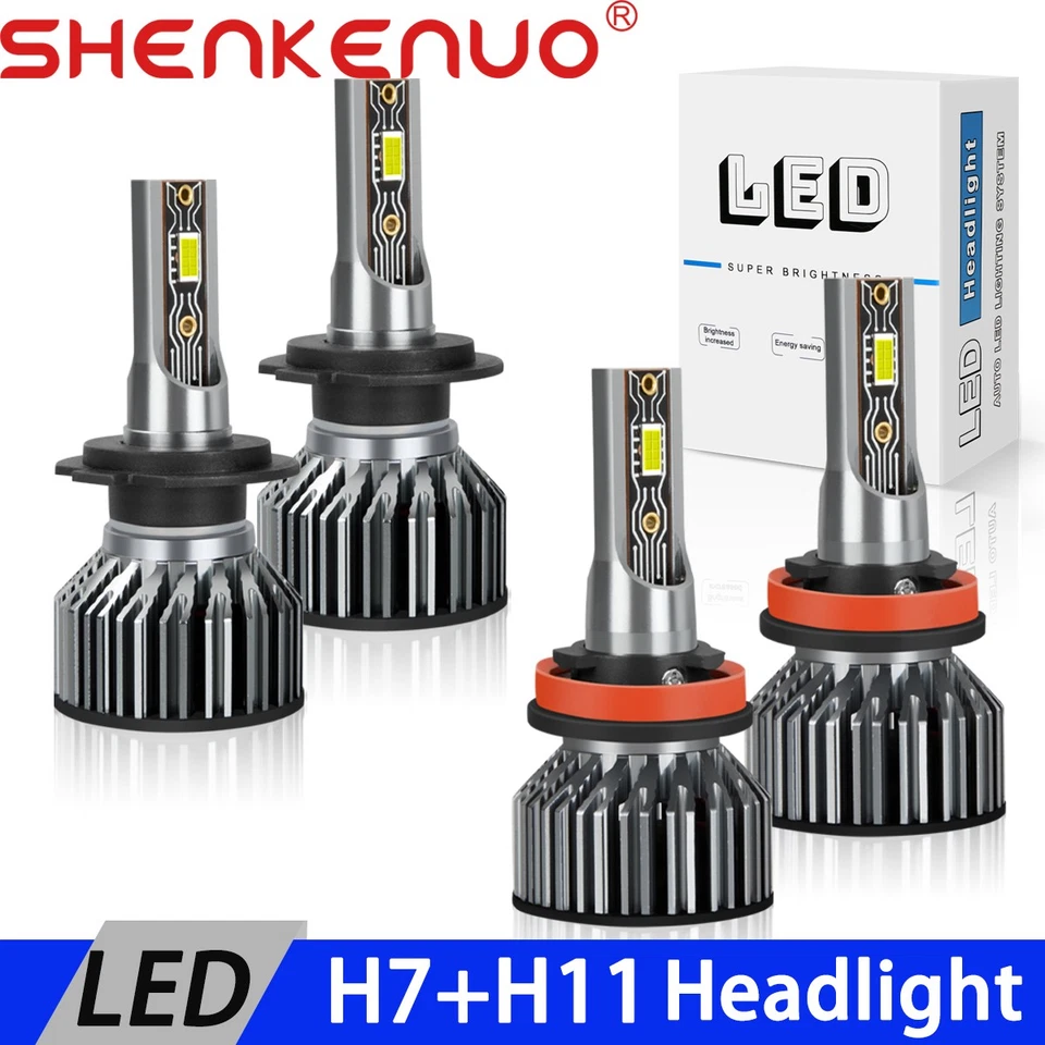 Para Volvo XC90 2003-2006 Combo H7 + H11 Kit Bombillas Faro LED 6000K Blanco 4x Foto 1 de 4