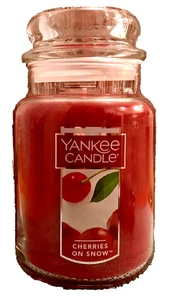 CHERRIES ON SNOW 22 OZ LARGE JAR YANKEE CANDLE CLASSIC HOMEMAKER JAR RED NEU - Bild 1 von 2