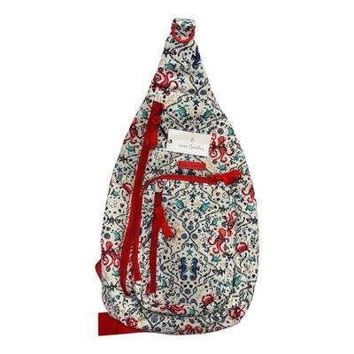 Mochila Vera Bradley Icónica Eslinga Red Sea Life Caballito de Mar Tortuga Cangrejo Pulpo NUEVA Foto 1 de 4