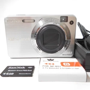 SONY Cyber shot DSC-W170 Silver Camera w/Battery Charger Memory Stick Japanese - Picture 1 of 23
