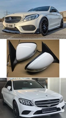 Power Folding Car Side Door Mirror for Mercedes Benz W205 C300 C180 C260 White - Image 1 of 4