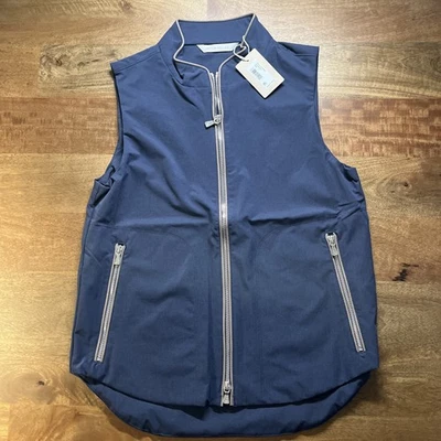 Chaleco elástico Peter Millar para mujer Surge Golf cremallera completa pequeño azul marino $245 Foto 1 de 4