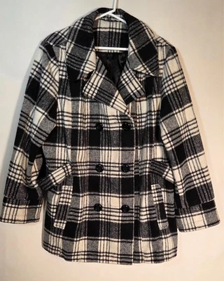 Abrigo George Mujer Guisante 3X/22-24 Negro Blanco Cuadros Doble Pecho Ventilación Única Foto 1 de 4