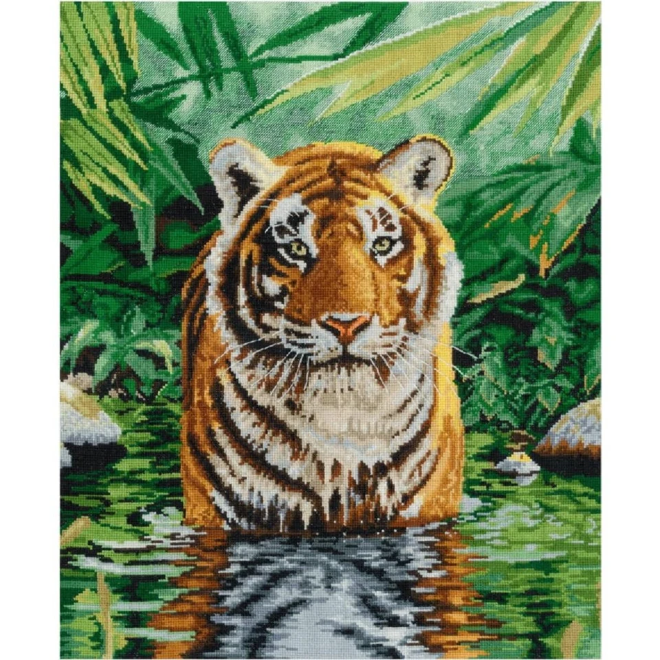 DMC Cross Stitch Kit Tiger Pool. Is