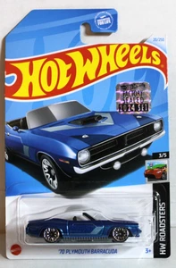 Hot Wheels 2024 Roadsters 3/5 '70 Plymouth Barracuda 20/250 Blue Factory Sealed - Picture 1 of 2