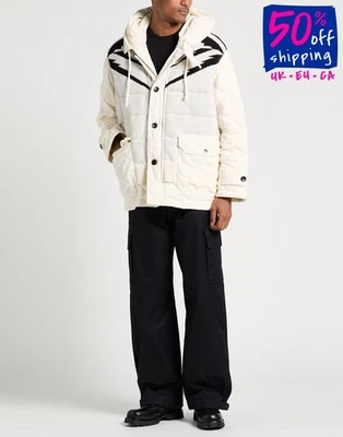 PVP €1400 EMPORIO ARMANI Chaqueta acolchada de terciopelo de plumón EU 50 US40 L tejida con capucha Foto 1 de 4