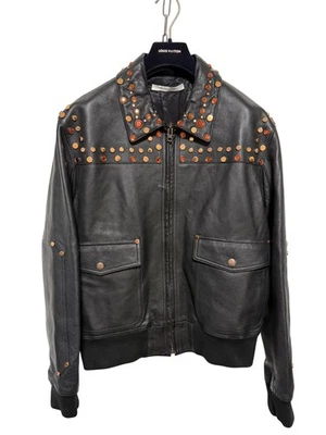 Givenchy Studded Calfskin Jacket Mens Large 52 Black Bomber Made in Italy - Image 1 of 4