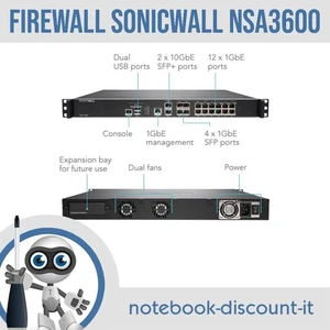 DELL Firewall Sonicwall NSA 3600 Firewall Security Appliance 10 GbE SFP Port - Bild 1 von 4