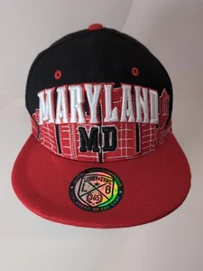 Gorra Snapback University of Maryland negra y roja líder del juego - Imagen 1 de 6
