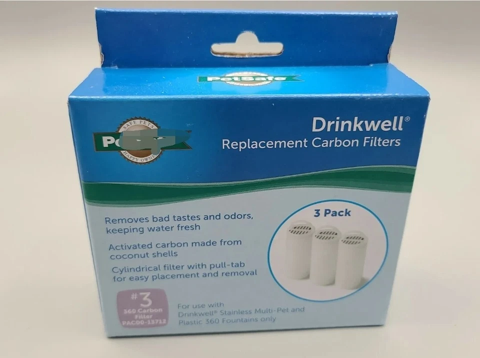 ¡¡NUEVO!! Filtros de carbono de repuesto PET Drinkwell 3PK (PAC00-13712) Foto 1 de 1