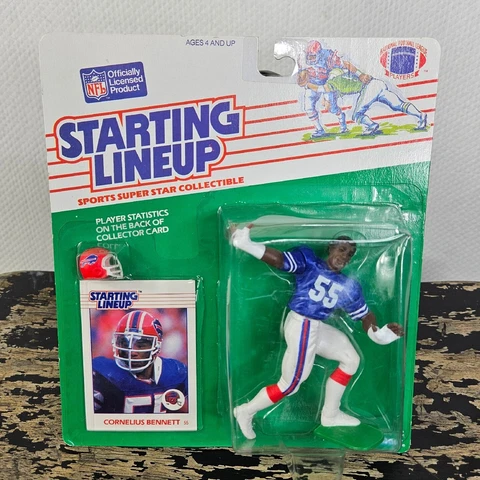 🚨 NEW 1988 Kenner Starting Lineup Cornelius Bennett Buffalo Bills Figure & Card Cover