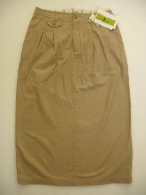 Vintage Liz Claiborne Lizsport Khaki Skirt Long Modest NOS 10 Pleated Deadstock Foto 1 de 4