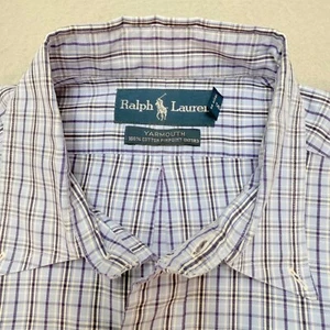 Chemise boutonnée à carreaux Ralph Lauren Yarmouth pointe Oxford 15 1/2 32/33, mode - Photo 1/8