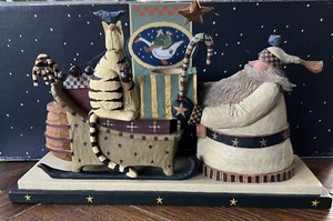 Williraye Studio Precious Treasures WW2392 Santa, Cat + Sleigh, Candle, Damaged - Picture 1 of 12