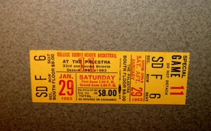 College Basketball Double Header 1/29/1983 Full Ticket at The Palestra - Picture 1 of 3