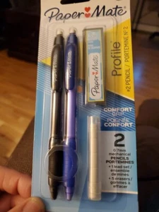 NIP Paper Mate Profile #2 Pencils 0.7 mm, 5 Erasers 1 Lead Set  - Picture 1 of 1