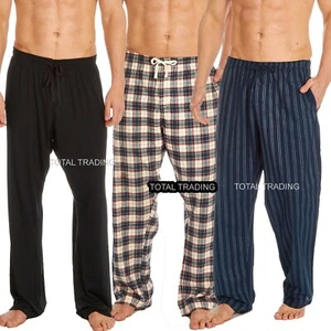 MENS PYJAMA BOTTOMS  LOUNGE PJ PANTS JERSEY WOVEN FLANNEL S-XL BRAND NEW  EX STO - Picture 1 of 15