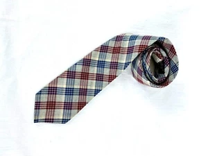 Vintage B Altman NY Necktie Lochlana Hathaway Red White Blue Plaid Tie Excellent - Picture 1 of 10