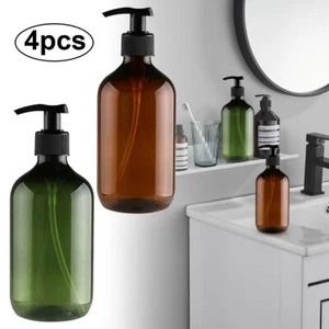 4Pcs Reusable Soap Dispenser Bottle Bathroom Hand Shower Shampoo Pump 500ml - Picture 1 of 13