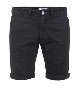 D555 Duke Mens Black Stretch Chino Shorts 30" 32" 34" 36" 38" 40" (201105R) - Picture 1 of 2
