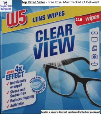 W5 216 Lens Wipes Glasses Cleaning Camera Optical Moist Screen Mobile Spectacle