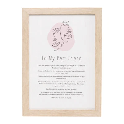 Splosh Gift Of Words To My Best Friend Message Plaque Tabletop Decor 24x32.5cm - image 1 of 4