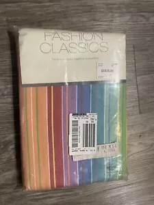 FIESTA Rectangle Tablecloth RAINBOW STRIPE 60 X 84 NIP Table Cover - Picture 1 of 4