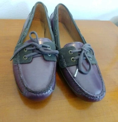 Sebago Docksides Purple Gray Slip on Laced Boat Shoes Womens 9.5 M - Image 1 of 4