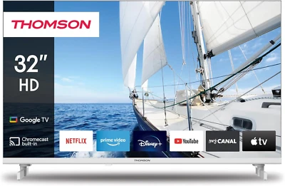 32 pollici (81cm) Google TV HD Bianco Controllo Vocale Triple Tuner Smart TV - 3 - Immagine 1 di 4