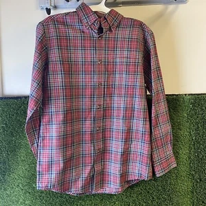 Boys Dress Shirt Christmas Size 12 Plaid Cotton Long Sleeve Class Club Dillards - Picture 1 of 3